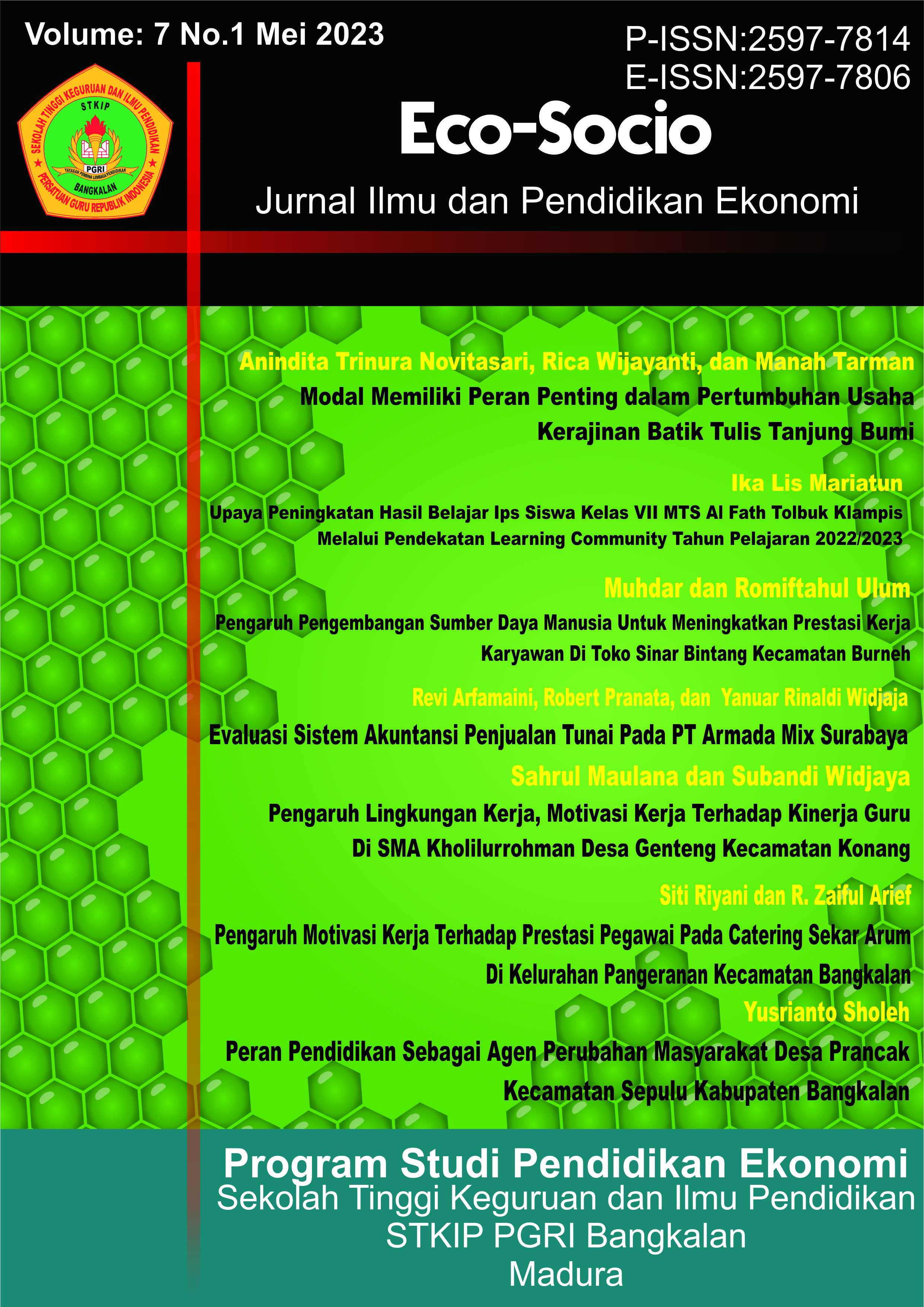 					View Vol. 7 No. 1 (2023): JURNAL ILMU DAN PENDIDIKAN EKONOMI MEI 2023
				